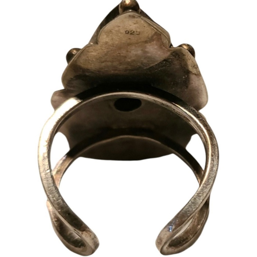 Unique Sterling Native-Style Adjustable Ring (Whi… - image 3